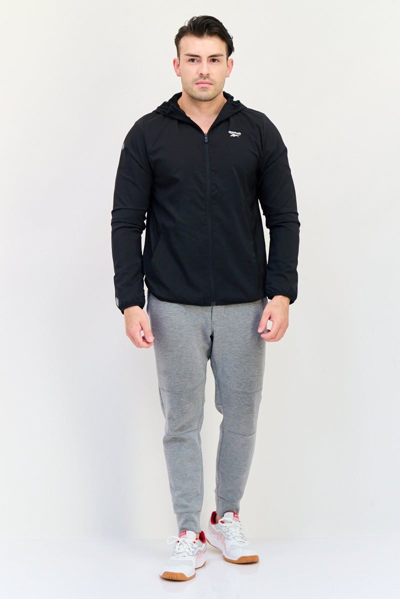 Reebok Men Sportswear Fit Brand Logo Training Track Jacket, Black - Image 2